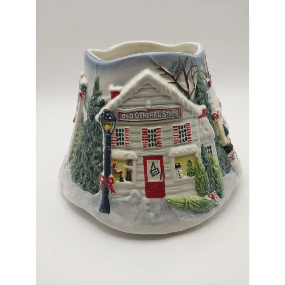 Yankee Candle HOLIDAY SNOW CHRISTMAS VILLAGE Large Jar Topper